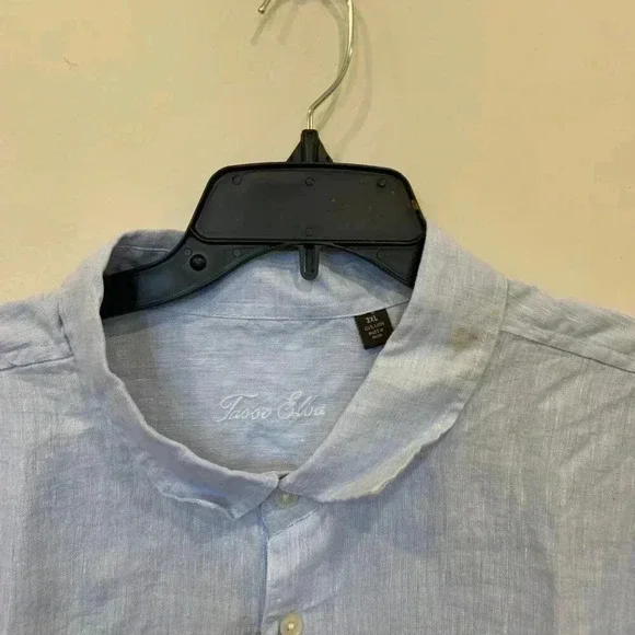 Mens Tasso Elba Linen Woven Button Down Shirt Long Sleeve Size 3XL NWT - B5 - Picture 5 of 9